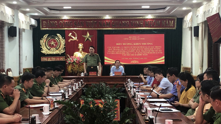 Công an Lai Châu tổ chức biểu dương, khen thưởng các tập thể, cá nhân có thành tích xuất sắc trong đấu tranh chuyên án 0524V.