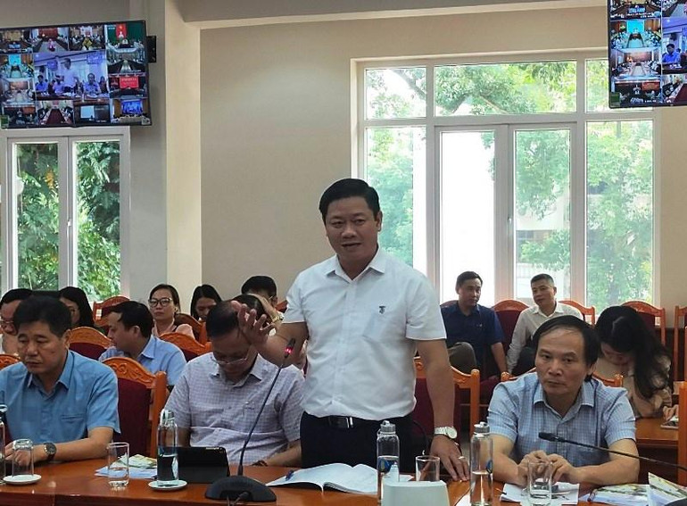 Ông Nguyễn Đình Trọng - Chủ tịch HĐQT Tập đoàn Công nghệ T-Tech Việt Nam, đưa ra các giải pháp tại Hội nghị.