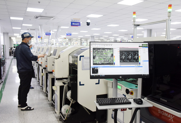 Dây chuyền sản xuất linh kiện điện tử của Công ty TNHH Bumjin Electronics Vina (Quảng Ninh).