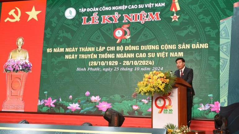 Uỷ viên Trung ương Đảng, Bí thư Tỉnh ủy Bình Phước Nguyễn Mạnh Cường phát biểu tại lễ kỷ niệm