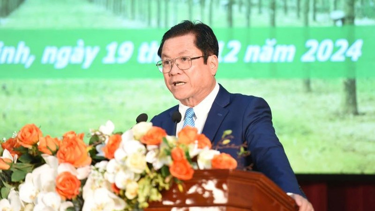 Ông Lê Thanh Hưng, Phó Bí thư Đảng ủy, Phó Tổng Giám đốc VRG phát biểu.