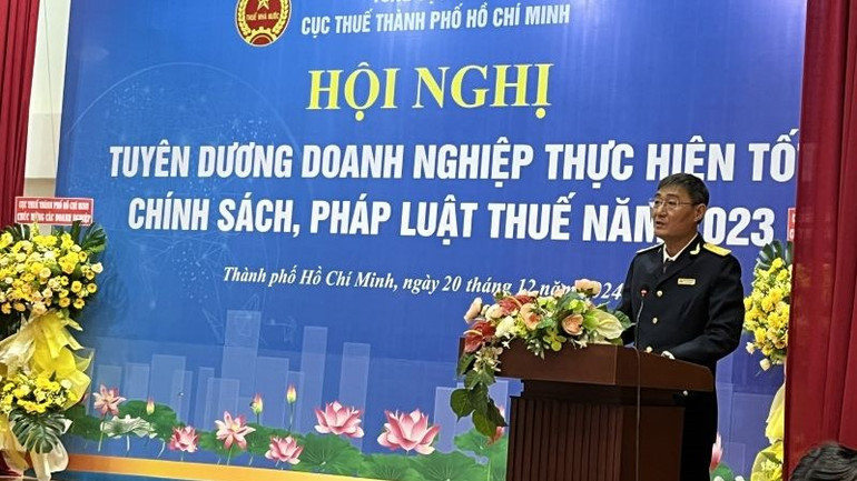 Ông Nguyễn Nam Bình, Cục trưởng Cục Thuế Thành phố Hồ Chí Minh phát biểu.
