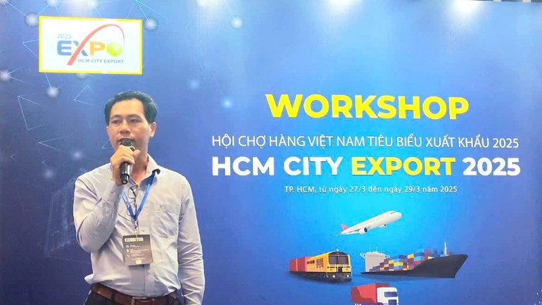 Ông Nguyễn Văn Hà, Tổng Giám đốc Công ty cổ phần Thương mại quốc tế nông sản Việt Nam, chia sẻ ý kiến tại tọa đàm.