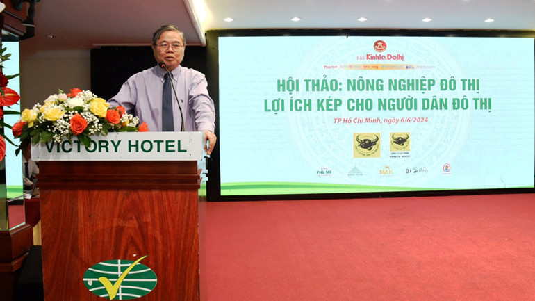 GS, TS Nguyễn Văn Bộ, nguyên Giám đốc Viện Khoa học nông nghiệp Việt Nam, phát biểu tại hội thảo.