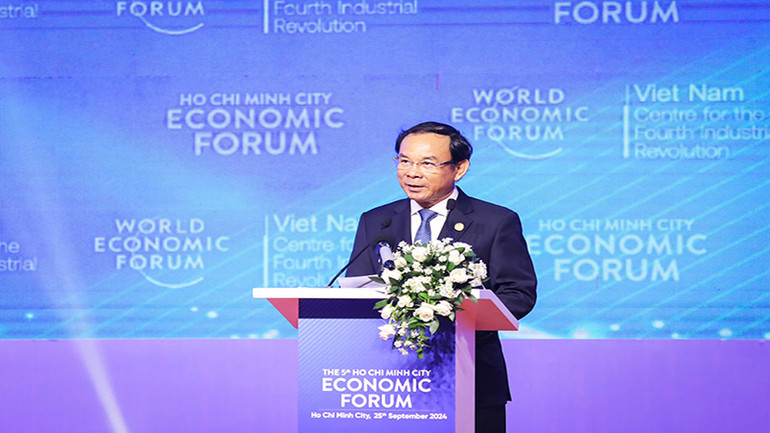 Bí thư Thành ủy Thành phố Hồ Chí Minh Nguyễn Văn Nên phát biểu khai mạc Diễn đàn. (Ảnh: Thế Anh) Bí thư Thành ủy Thành phố Hồ Chí Minh Nguyễn Văn Nên phát biểu khai mạc Diễn đàn. (Ảnh: Thế Anh)