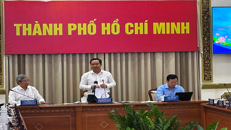 Chủ tịch Ủy ban nhân dân thành phố Nguyễn Văn Được phát biểu tại hội thảo. Chủ tịch Ủy ban nhân dân thành phố Nguyễn Văn Được phát biểu tại hội thảo.