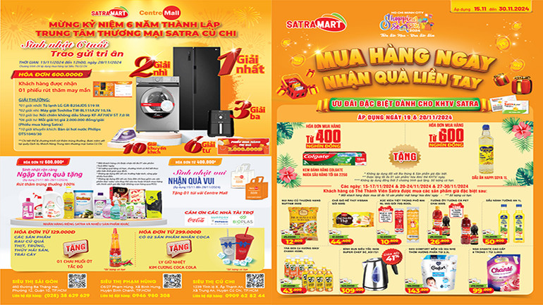 Hệ thống bán lẻ SATRA thực hiện khuyến mãi lớn.