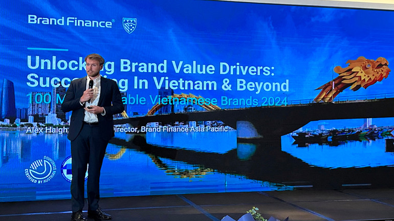 Ông Alex Haigh, Giám đốc điều hành Brand Finance châu Á-Thái Bình Dương, chia sẻ cách thức để doanh nghiệp xây dựng thương hiệu và phát triển bền vững