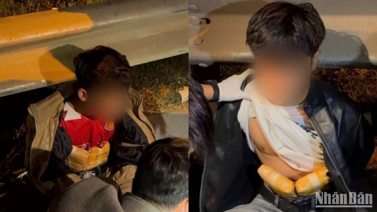 Số ma túy tổng hợp được hai đối tượng cất giấu trong người.