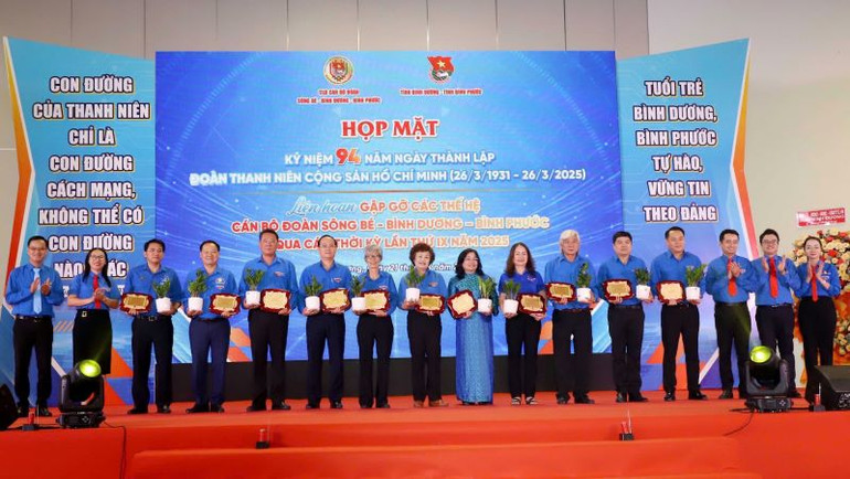 Trao Kỷ niệm chương “Vì thế hệ trẻ” cho cán bộ đoàn.