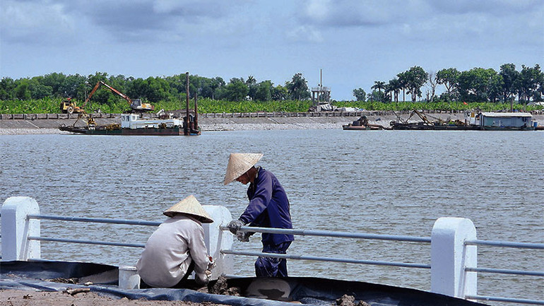 Một góc hồ chứa nước ngọt tại miệt rừng U Minh hạ, tỉnh Cà Mau.