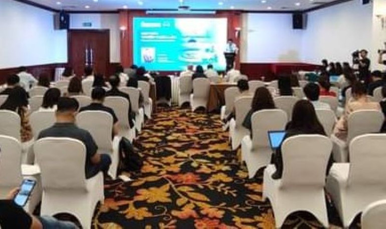 Toàn cảnh buổi họp báo giới thiệu về Triển lãm và Hội thảo quốc tế lần thứ 14 về ngành cấp thoát nước, công nghệ lọc nước, xử lý nước thải tại Việt Nam.