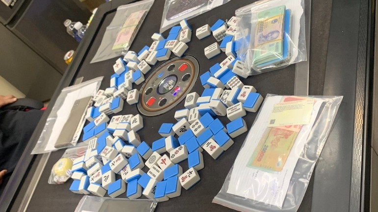 Tang vật của vụ đánh bạc được phát hiện