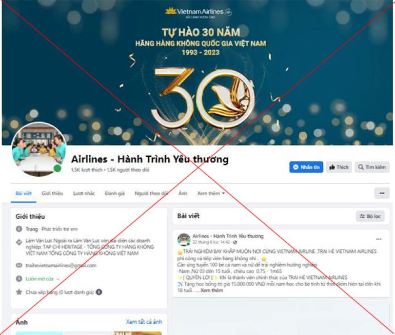 Một số trang mạng giả mạo