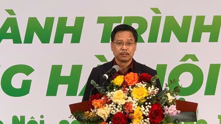 Tổng Giám đốc Vinbus Nguyễn Công Nhật phát biểu hưởng ứng chiến dịch.