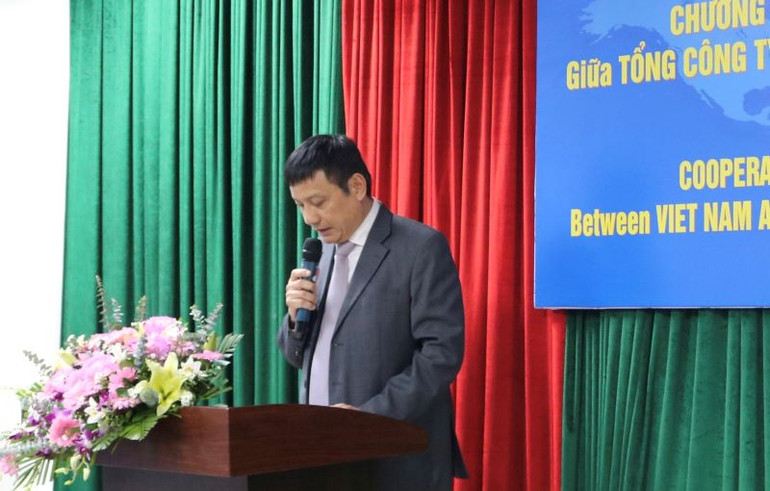 Chủ tịch Hội đồng thành viên VATM Phạm Việt Dũng phát biểu.