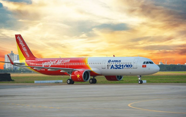 Máy bay hãng Vietjet. (Ảnh minh họa)