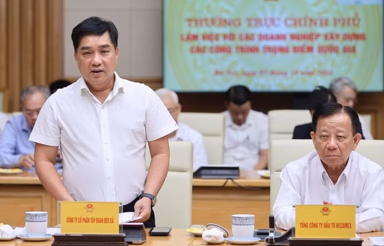 Ông Hồ Minh Hoàng, Chủ tịch Hội đồng quản trị Tập đoàn Đèo Cả kiến nghị giải pháp gỡ khó trong triển khai các dự án trọng điểm.