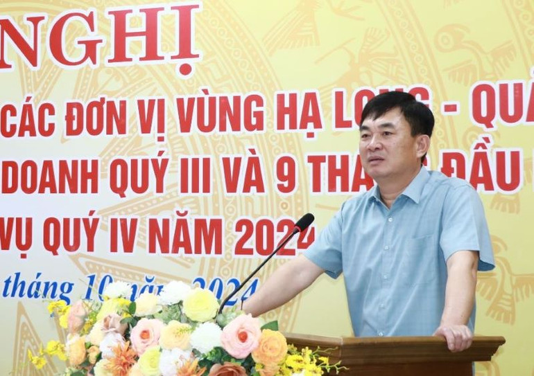 Bí thư Đảng ủy, Chủ tịch Hội đồng thành viên TKV Ngô Hoàng Ngân phát biểu ý kiến chỉ đạo.