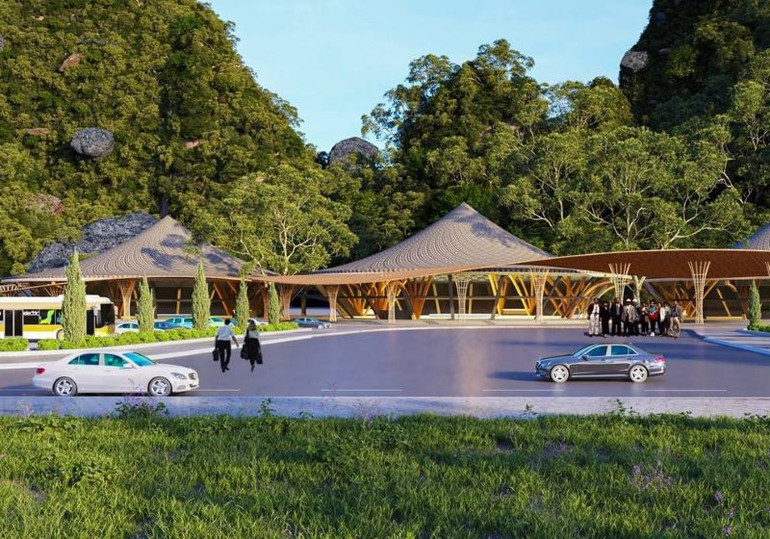 Phối cảnh một trạm dừng nghỉ. Phối cảnh một trạm dừng nghỉ.