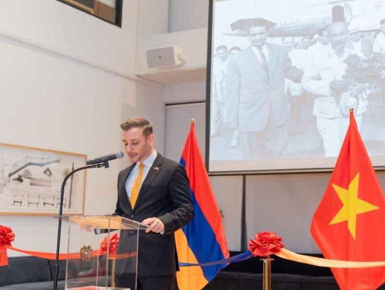 Ông Gregory Ohannessian, tân Lãnh sự danh dự Cộng hòa Armenia tại Thành phố Hồ Chí Minh phát biểu.