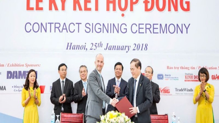 Ký hợp đồng hợp tác giữa các đơn vị tại Vietship 2018.