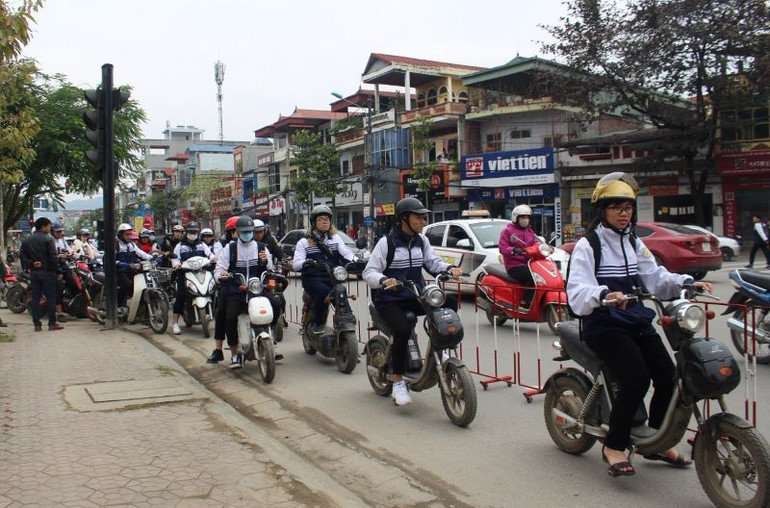 Mô hình Cổng trường an toàn giao thông phát huy hiệu quả.