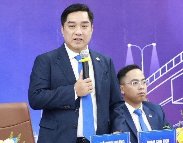 Ông Hồ Minh Hoàng, Chủ tịch Hội đồng quản trị HHV phát biểu.