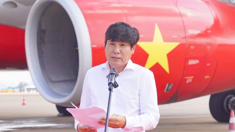 Cục trưởng Hàng không Việt Nam Đinh Việt Thắng phát biểu. Cục trưởng Hàng không Việt Nam Đinh Việt Thắng phát biểu.