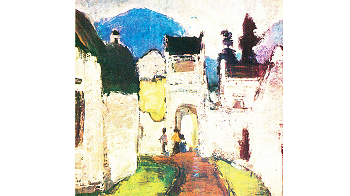 Bức tranh “Quê ngoại” bằng bột mầu, vẽ năm 1978 của Nguyễn Anh Thường, được Bảo tàng Mỹ thuật Việt Nam lưu giữ.