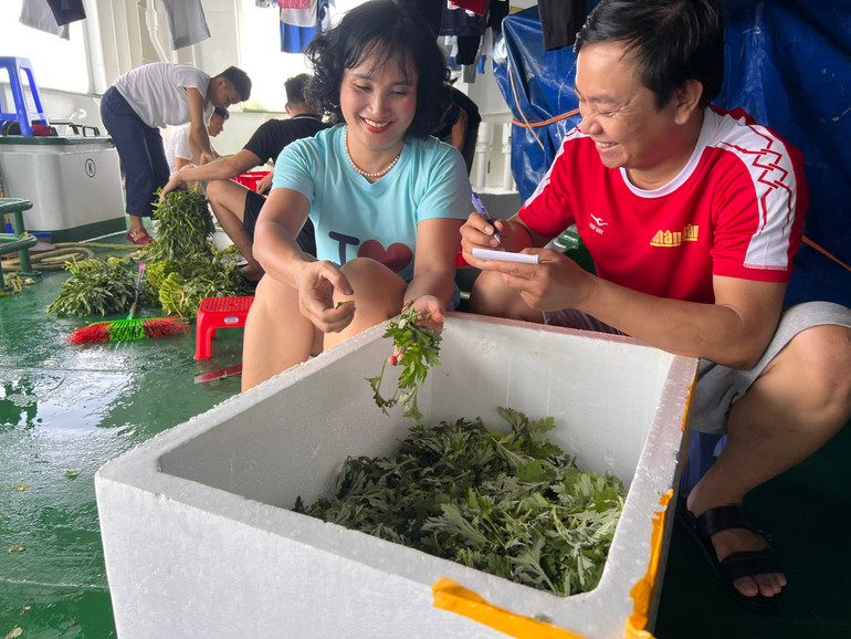 Phóng viên Báo Nhân Dân phỏng vấn một công dân lần đầu tiên ra thăm quần đảo Trường Sa. Phóng viên Báo Nhân Dân phỏng vấn một công dân lần đầu tiên ra thăm quần đảo Trường Sa.