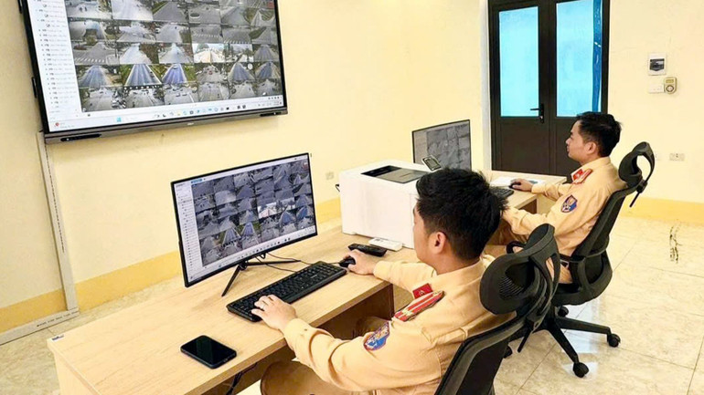 Các hành vi vi phạm trật tự an toàn giao thông sẽ được xử lý thông qua hệ thống camera giám sát tập trung. (Ảnh: CÔNG AN TỈNH HÀ GIANG)