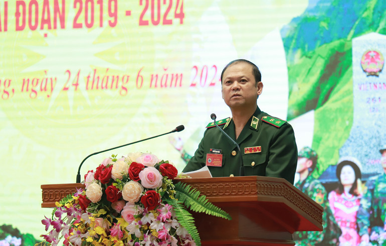 Trung tướng Nguyễn Anh Tuấn, Bí thư Đảng ủy, Chính ủy Bộ đội Biên phòng phát biểu tại đại hội.