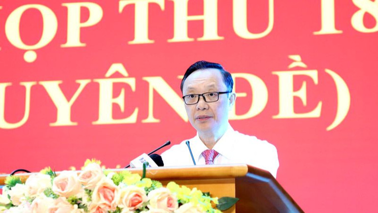 Chủ tịch Hội đồng nhân dân tỉnh Hà Giang Thào Hồng Sơn phát biểu tại kỳ họp. Chủ tịch Hội đồng nhân dân tỉnh Hà Giang Thào Hồng Sơn phát biểu tại kỳ họp.