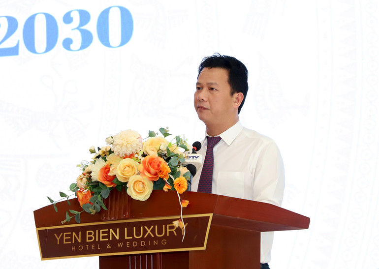 Bí thư Tỉnh ủy Hà Giang Đặng Quốc Khánh phát biểu tại hội nghị.