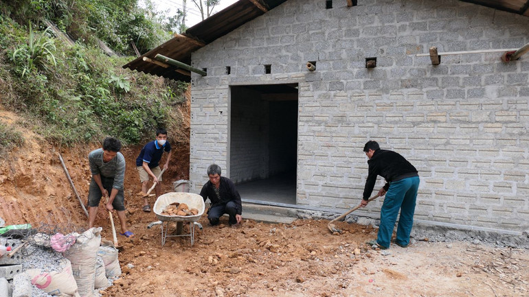 Ngôi nhà mới của gia đình anh Sùng Ngọc Sai, thôn Minh Phong, xã Thuận Hòa, huyện Vị Xuyên được xây dựng từ sự chung tay hỗ trợ của cộng đồng.