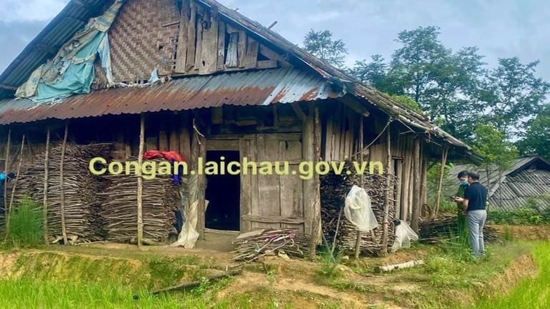 Căn nhà nơi nạn nhân bị sát hại.