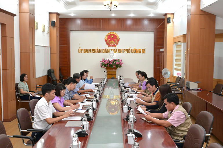 Nhóm Công tác ứng phó và phục hồi sau bão Yagi của ActionAid Việt Nam do bà Hoàng Phương Thảo - Trưởng Đại diện của tổ chức đã làm việc với Ủy ban nhân dân thành phố Uông Bí.