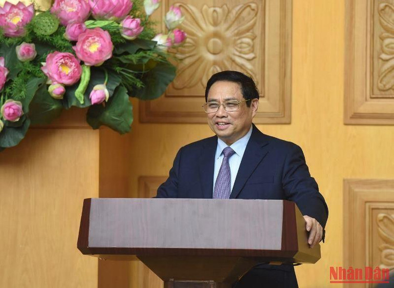 Thủ tướng Chính phủ Phạm Minh Chính phát biểu tại buổi làm việc.