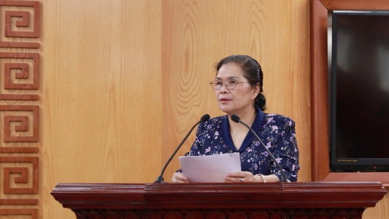 Bí thư Tỉnh ủy Lai Châu Giàng Páo Mỷ phát biểu chỉ đạo tại hội nghị.