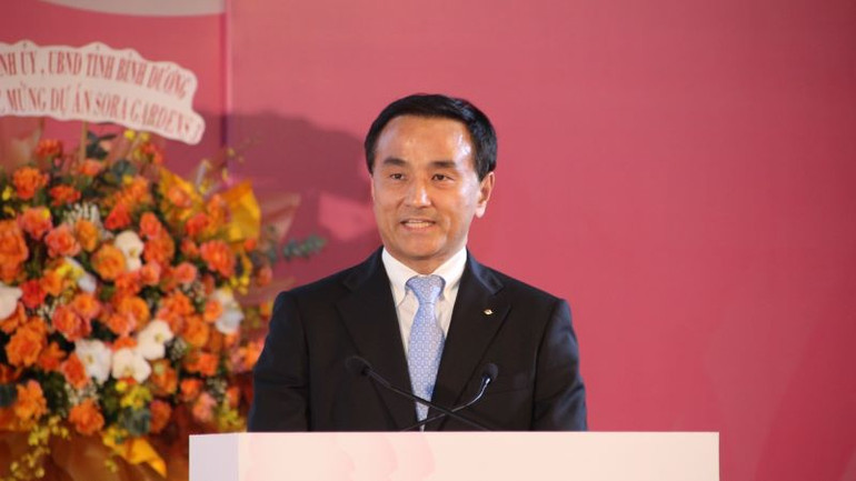 Ông Muraoka Tsugumasa, Thống đốc tỉnh Yamaguchi phát biểu ý kiến.