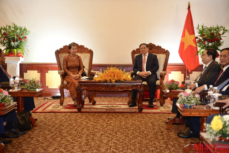 Quang cảnh buổi tiếp. (Ảnh: Thanh Giang)