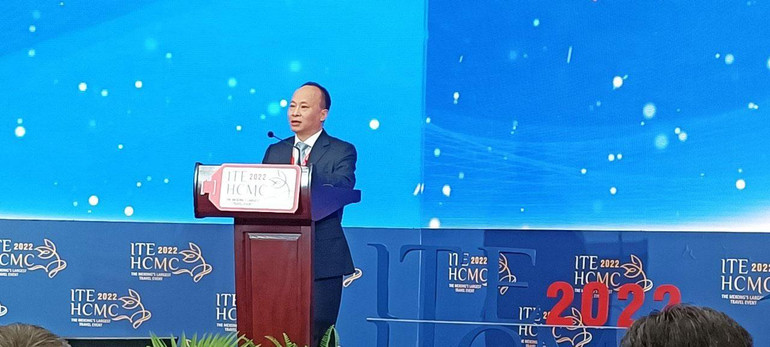 Đại sứ Trần Đức Hùng phát biểu tại Hội thảo (Ảnh: Tổng cục Du lịch)