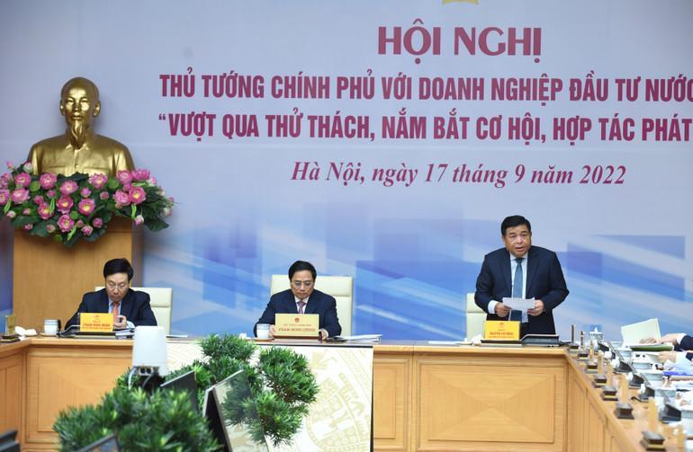 Bộ trưởng Kế hoạch và Đầu tư Nguyễn Chí Dũng phát biểu. (Ảnh: TRẦN HẢI)