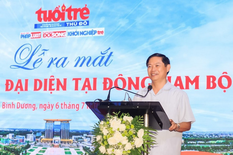 Ông Phạm Thanh Học - Phó Trưởng Ban Thường trực Ban Tuyên giáo Thành ủy Hà Nội phát biểu tại buổi lễ.