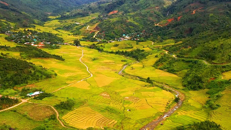 Ruộng bậc thang mênh mông bát ngát.