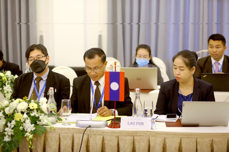 Đoàn đại biểu Lào tại Hội nghị. (Ảnh: Bộ Văn hóa, Thể thao và Du lịch) Đoàn đại biểu Lào tại Hội nghị. (Ảnh: Bộ Văn hóa, Thể thao và Du lịch)