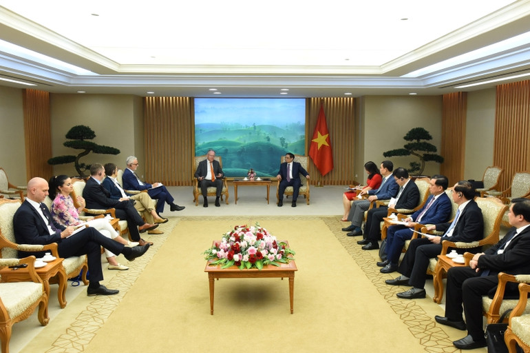 Quang cảnh buổi tiếp. (Ảnh: TRẦN HẢI)