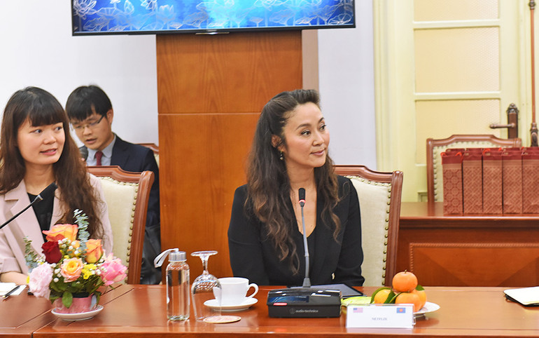 Phó Chủ tịch phụ trách Pháp lý và Chính sách công Khu vực châu Á-Thái Bình Dương của Tập đoàn Netflix, bà Josephine Choy. (Ảnh: Tổng cục Du lịch)