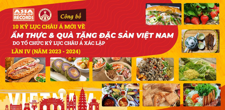 5 món ăn Việt được vinh danh "Đặc sản châu Á" 2023 gồm: Bánh mì, cơm hến, lẩu thả, nem nướng và bún nước lèo. (Ảnh: VietKings)